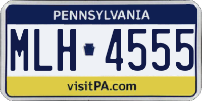 PA license plate MLH4555