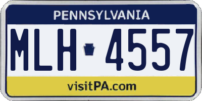PA license plate MLH4557