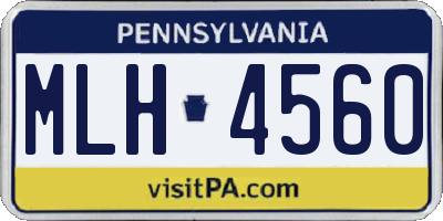 PA license plate MLH4560