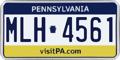 PA license plate MLH4561