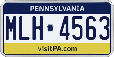 PA license plate MLH4563