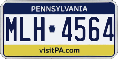 PA license plate MLH4564