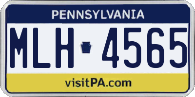 PA license plate MLH4565
