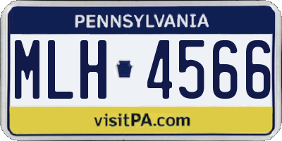 PA license plate MLH4566