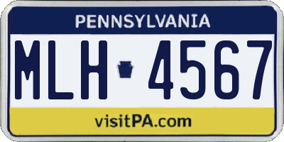 PA license plate MLH4567