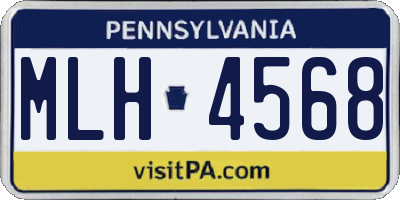 PA license plate MLH4568