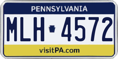 PA license plate MLH4572