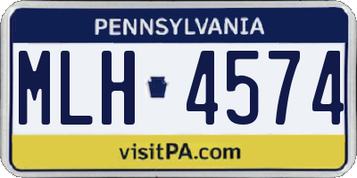 PA license plate MLH4574
