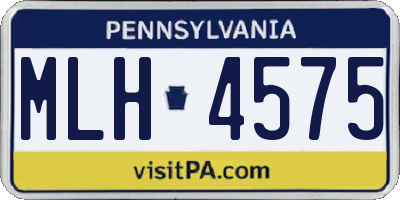 PA license plate MLH4575