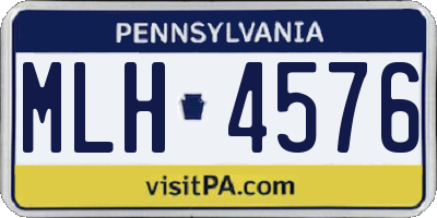 PA license plate MLH4576