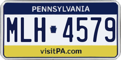 PA license plate MLH4579