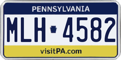 PA license plate MLH4582