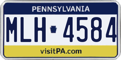 PA license plate MLH4584