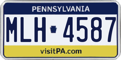 PA license plate MLH4587