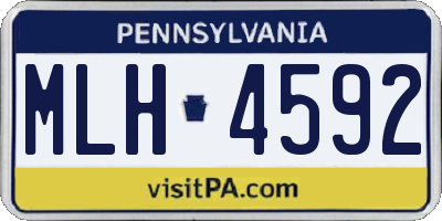 PA license plate MLH4592