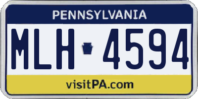PA license plate MLH4594