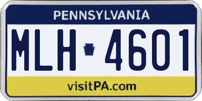 PA license plate MLH4601