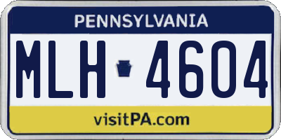 PA license plate MLH4604