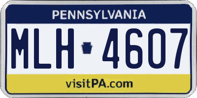 PA license plate MLH4607