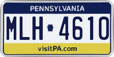 PA license plate MLH4610