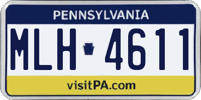 PA license plate MLH4611