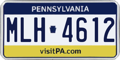 PA license plate MLH4612