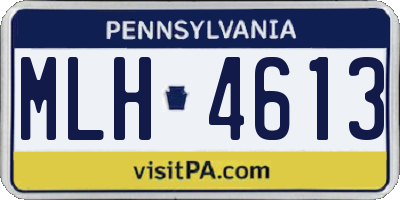 PA license plate MLH4613