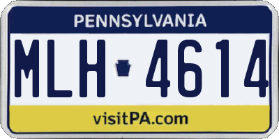 PA license plate MLH4614