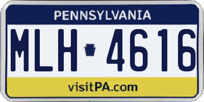 PA license plate MLH4616