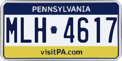 PA license plate MLH4617