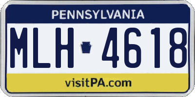 PA license plate MLH4618