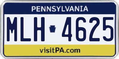 PA license plate MLH4625