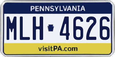 PA license plate MLH4626