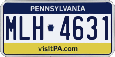 PA license plate MLH4631