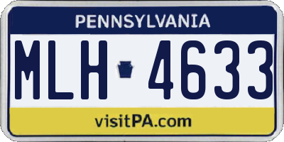 PA license plate MLH4633