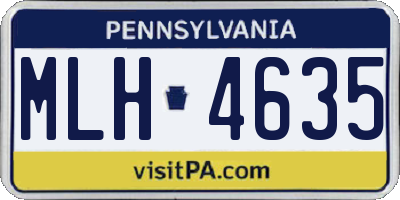 PA license plate MLH4635