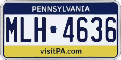 PA license plate MLH4636