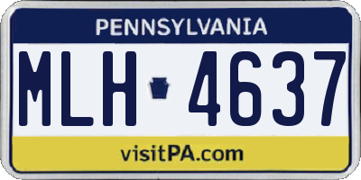 PA license plate MLH4637