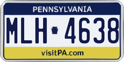 PA license plate MLH4638