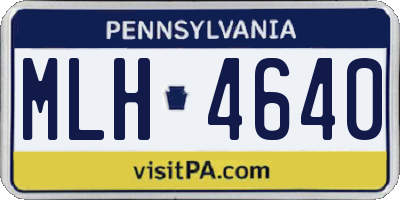 PA license plate MLH4640