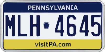 PA license plate MLH4645
