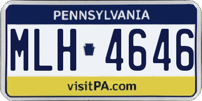 PA license plate MLH4646