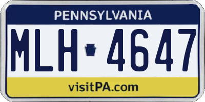 PA license plate MLH4647