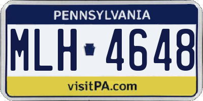 PA license plate MLH4648