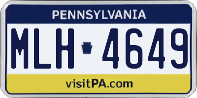 PA license plate MLH4649