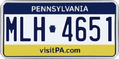 PA license plate MLH4651