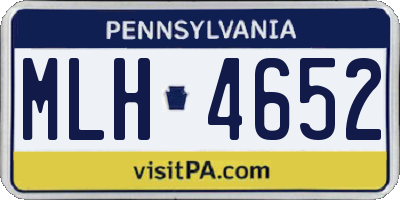 PA license plate MLH4652