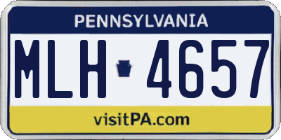 PA license plate MLH4657