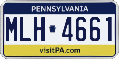 PA license plate MLH4661