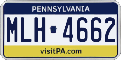 PA license plate MLH4662